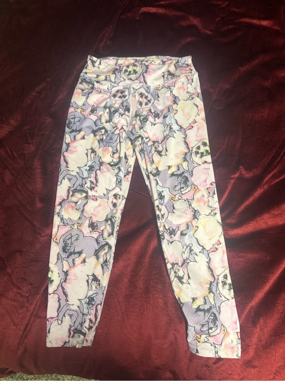 Prana Pastel Floral Mid-Rise Leggings